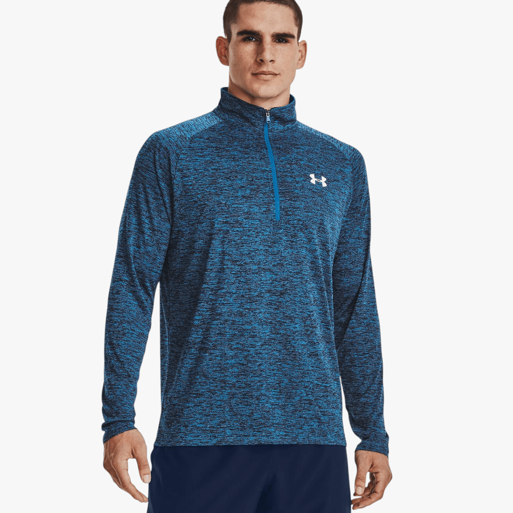 Under Armour Mens Tech 1/2 Zip Sweater Cruise Blue / White | Under Armour