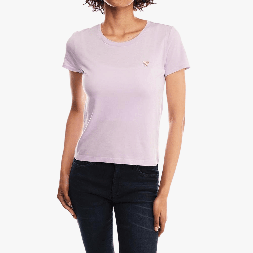 Guess Womens Logo Baby Short Sleeve Tee Lavender | Guess