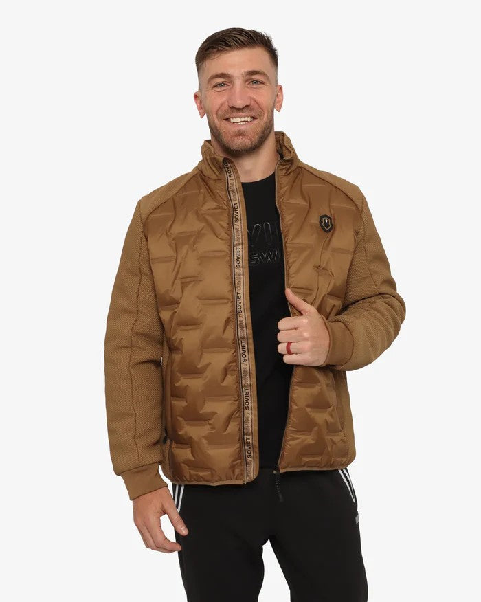 Soviet Mens Kazan Quilted Fashion Jacket Caramel