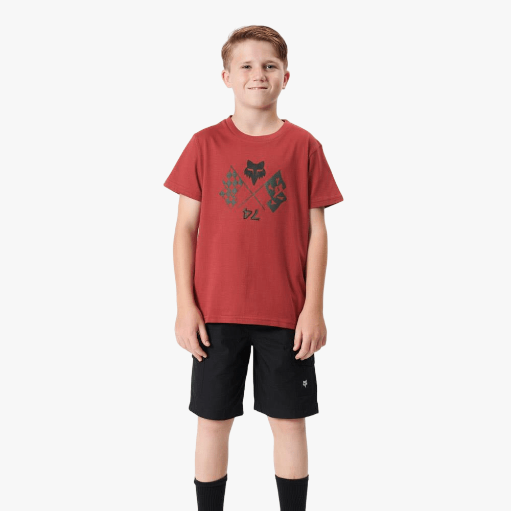 Fox Boys Victor Short Sleeve Tee Scarlett Red | Fox