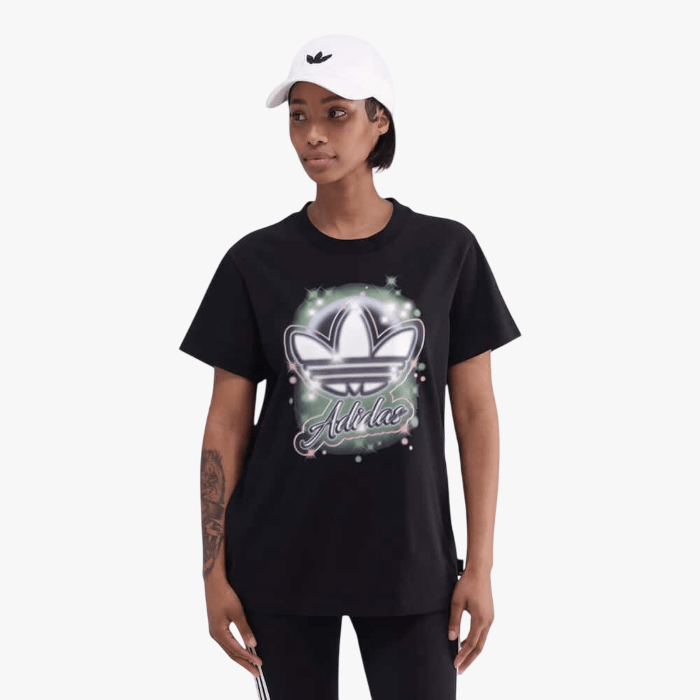 Adidas Womens Spray Short Sleeve Tee Black | Adidas