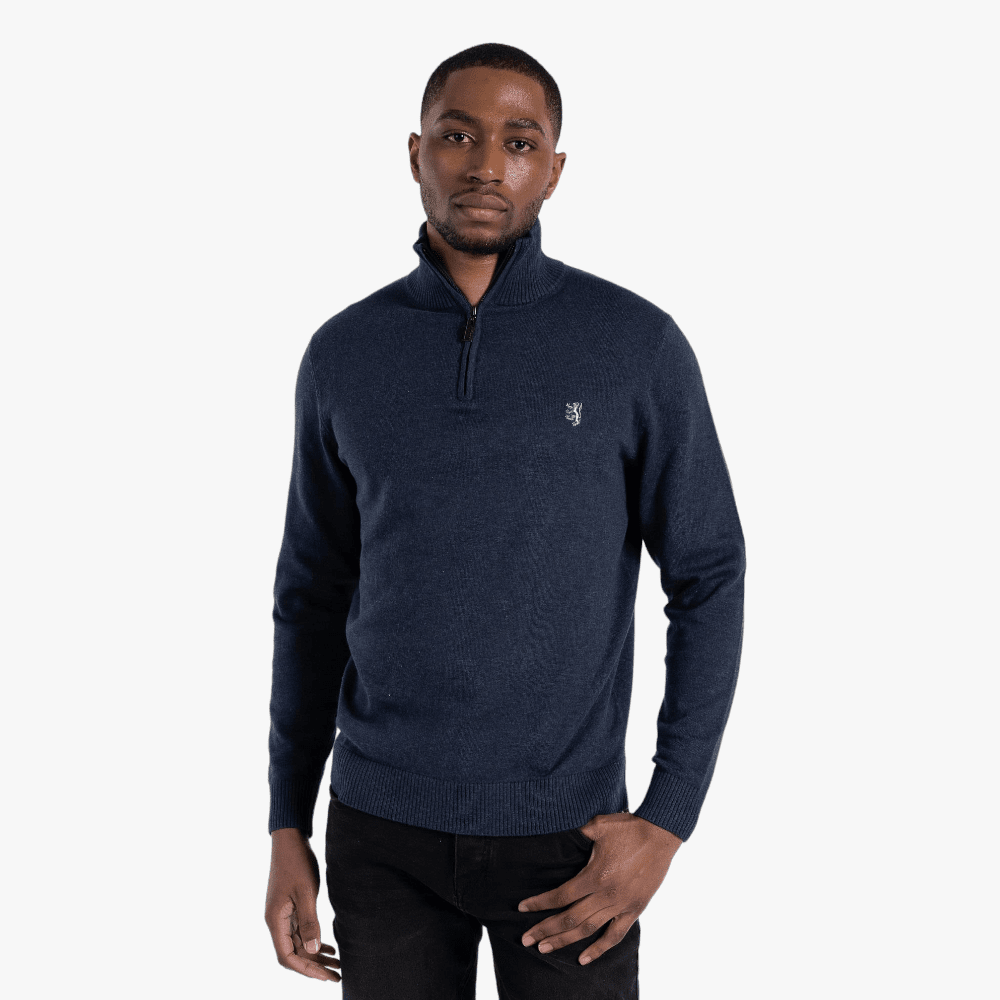 Mens half zip knitwear best sale