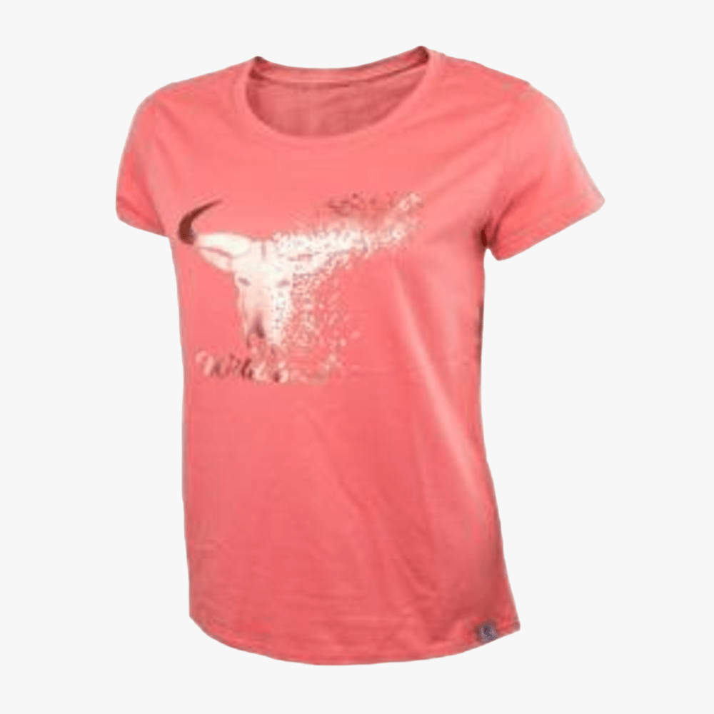 Wildebees Womens Dispersion Short Sleeve Tee Apricot Mel | Wildebees