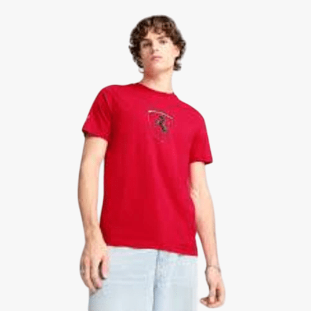 Puma Mens Ferrari Race Shield Tonal Big Shield Short Sleeve Tee Red