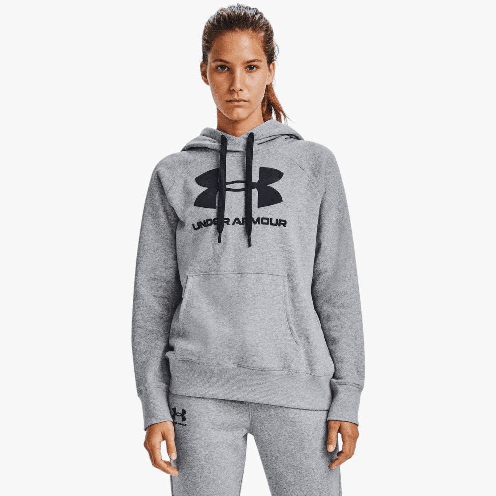 Under Armour Ladies Rival Fleece Logo Hoodie 035 Grey | Under Armour