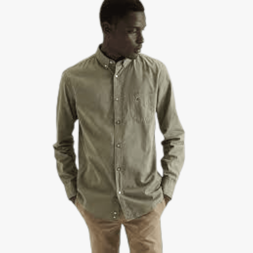 Polo Mens Jason Long Sleeve Signiture Shirt Khaki | Polo