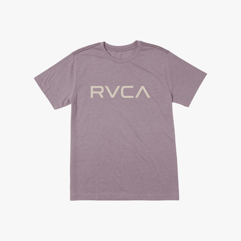 Rvca Mens Big Rvca Red Stitch Short Sleeve Tee Gray Ridge Rvca