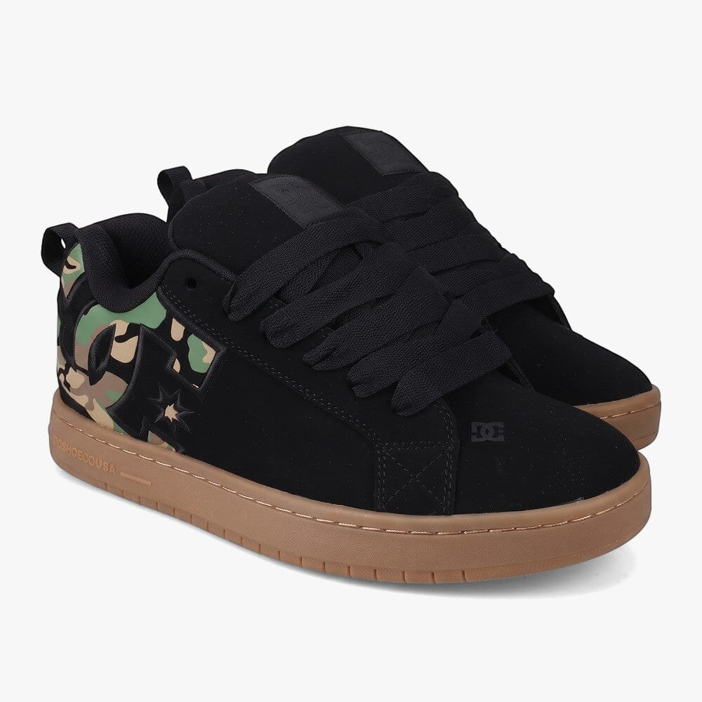 Dc Mens Court Graffik Sneaker Black Black Gum | DC