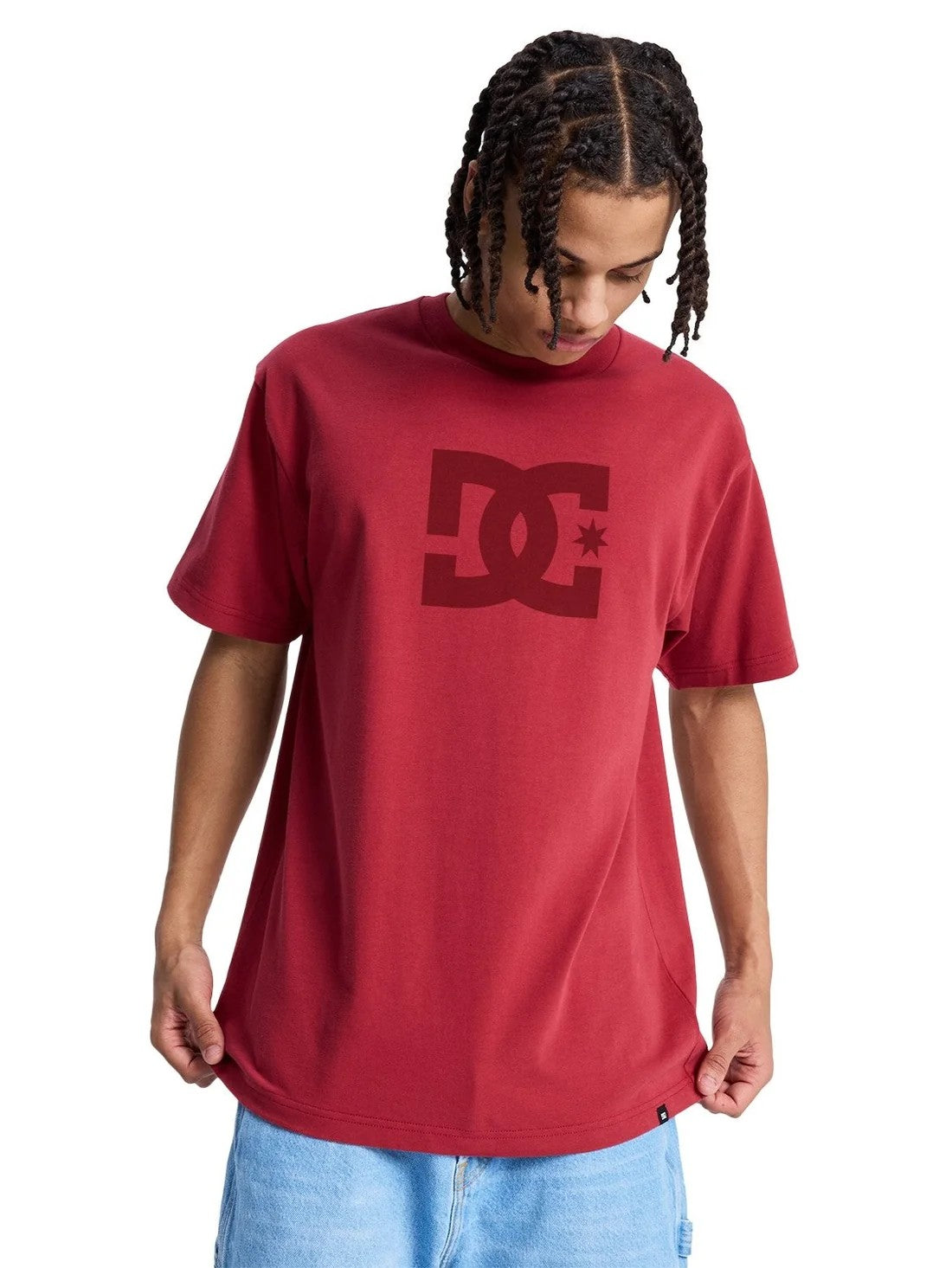 Dc Mens Dc Star Short Sleeve Tee Brick Red