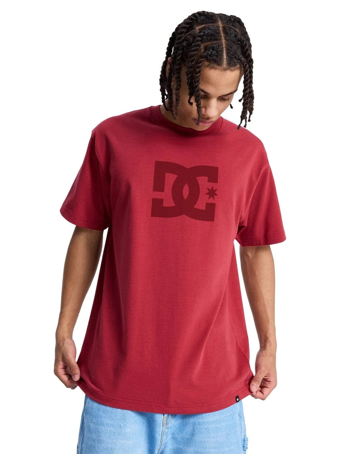 Dc Mens Dc Star Short Sleeve Tee Brick Red | DC