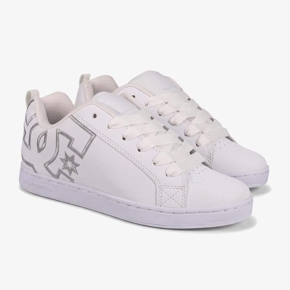 Dc Womens Court Graffik Sneaker White M Silver | DC