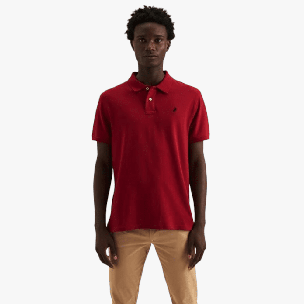 Polo Mens Stretch Pique Short Sleeve Golfer Crimson | Polo