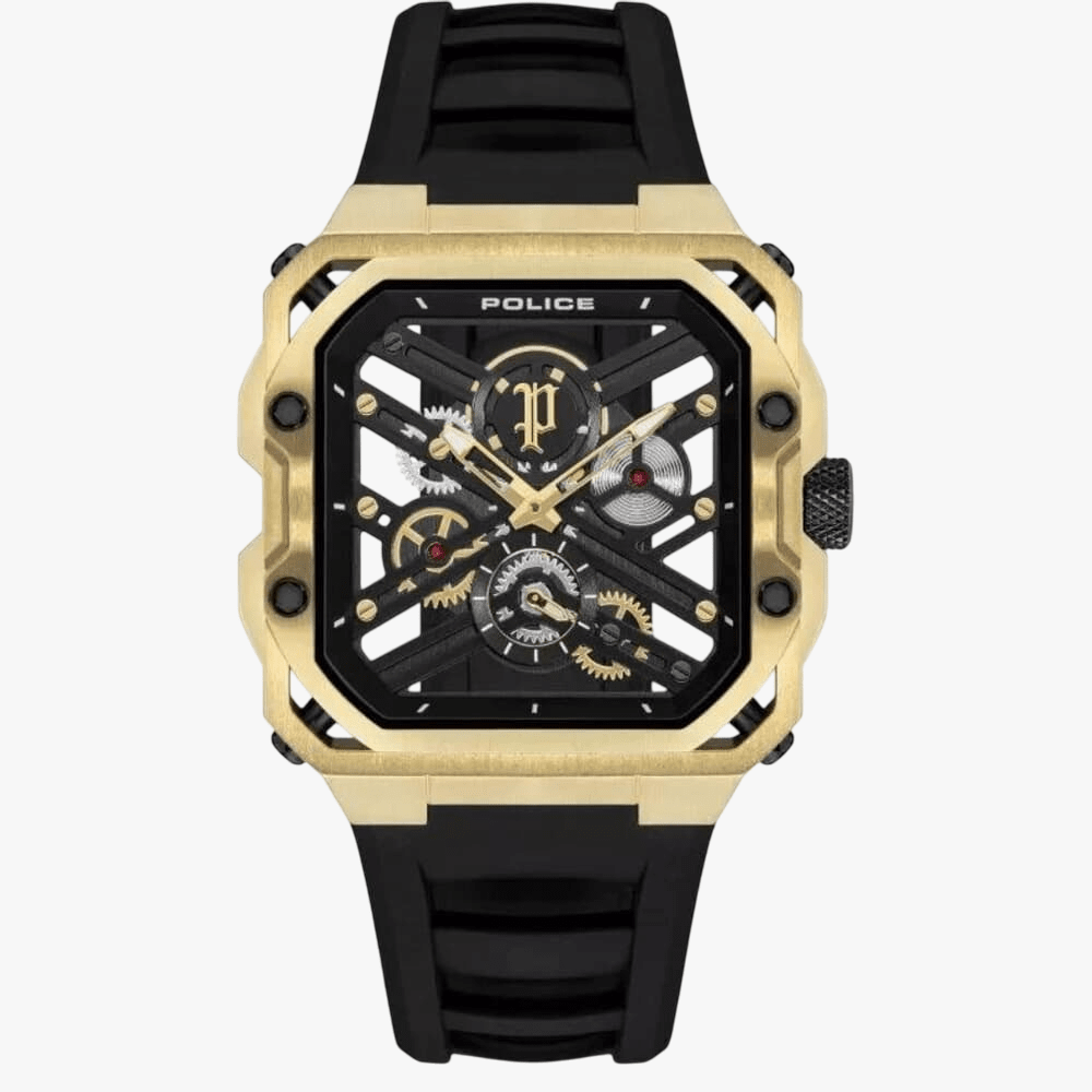 Police Mens Disruptor Watch Black Rubber Strap | Police