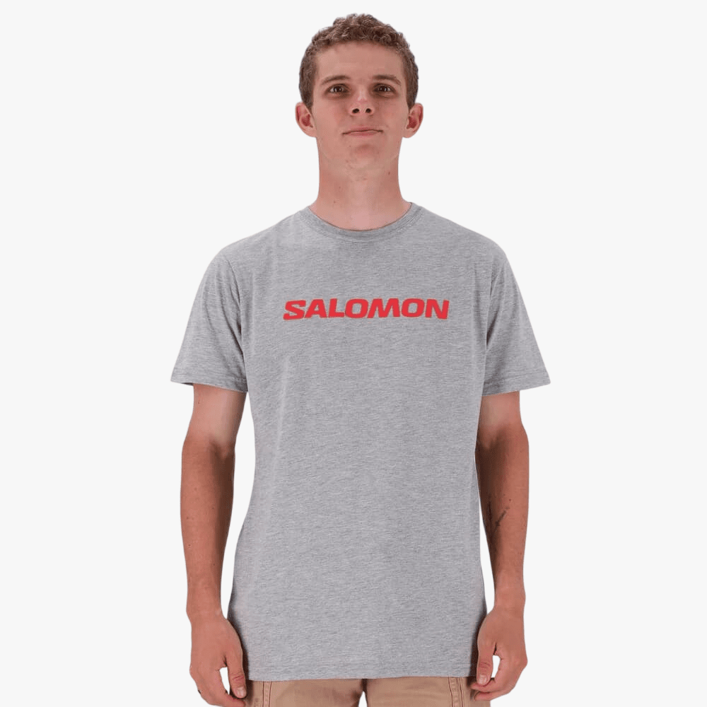 Salomon Mens Core Logo Short Sleeve Tee Grey Mel | Salomon