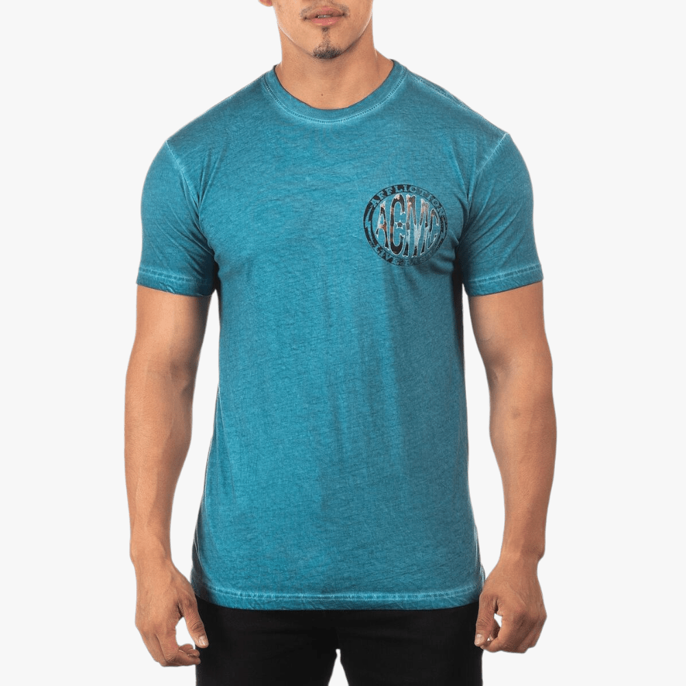 Affliction Mens Ac Speed Trials Short Sleeve Tee Blue Affliction