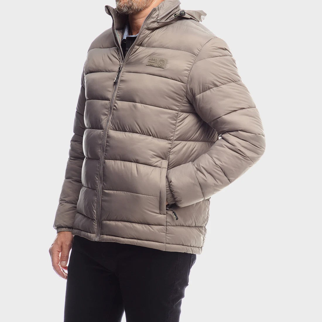 Jeep Mens Core Puffer Jacket Brown C