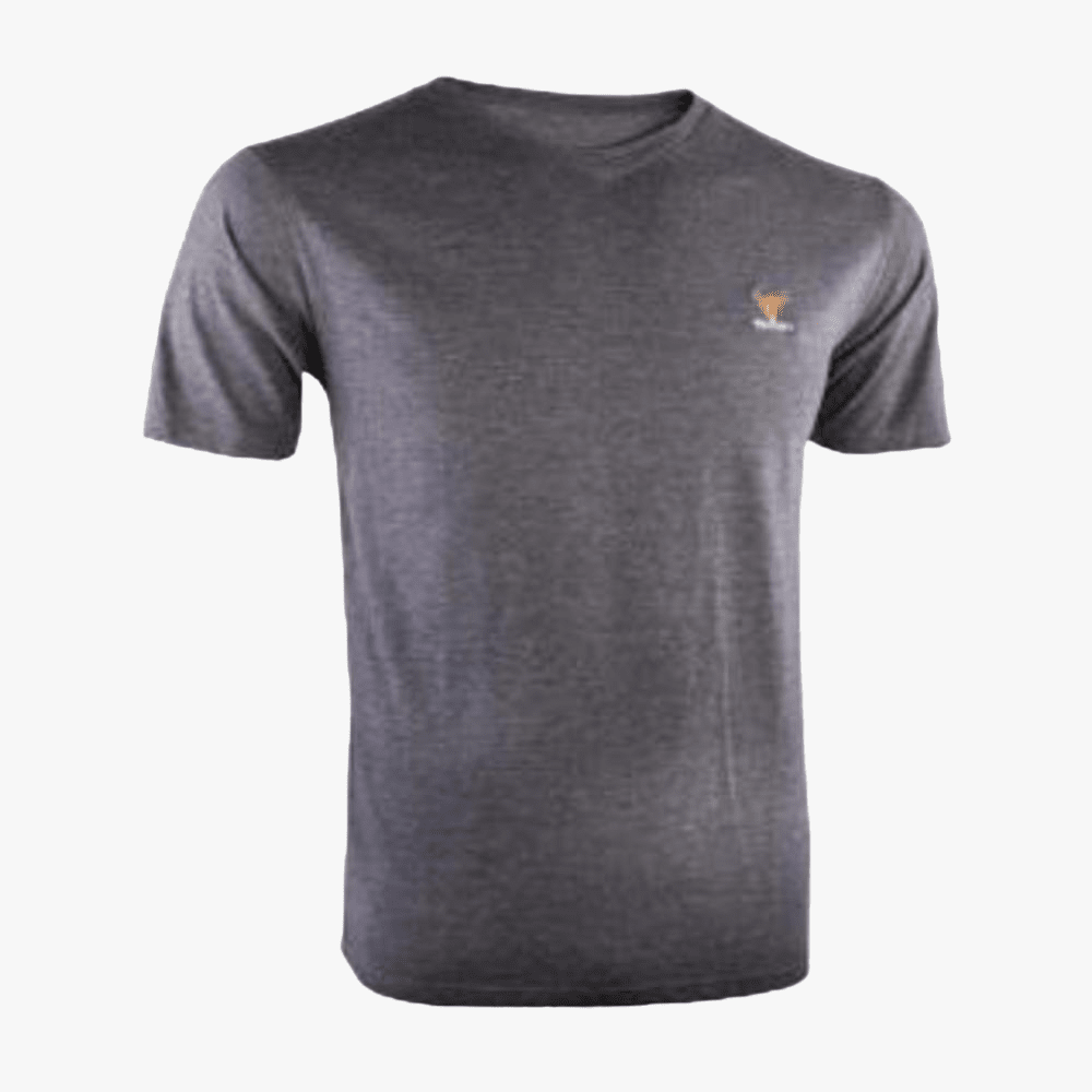 Wildebees Mens Fashion V Neck Short Sleeve Tee Charcoal Mel | Wildebees