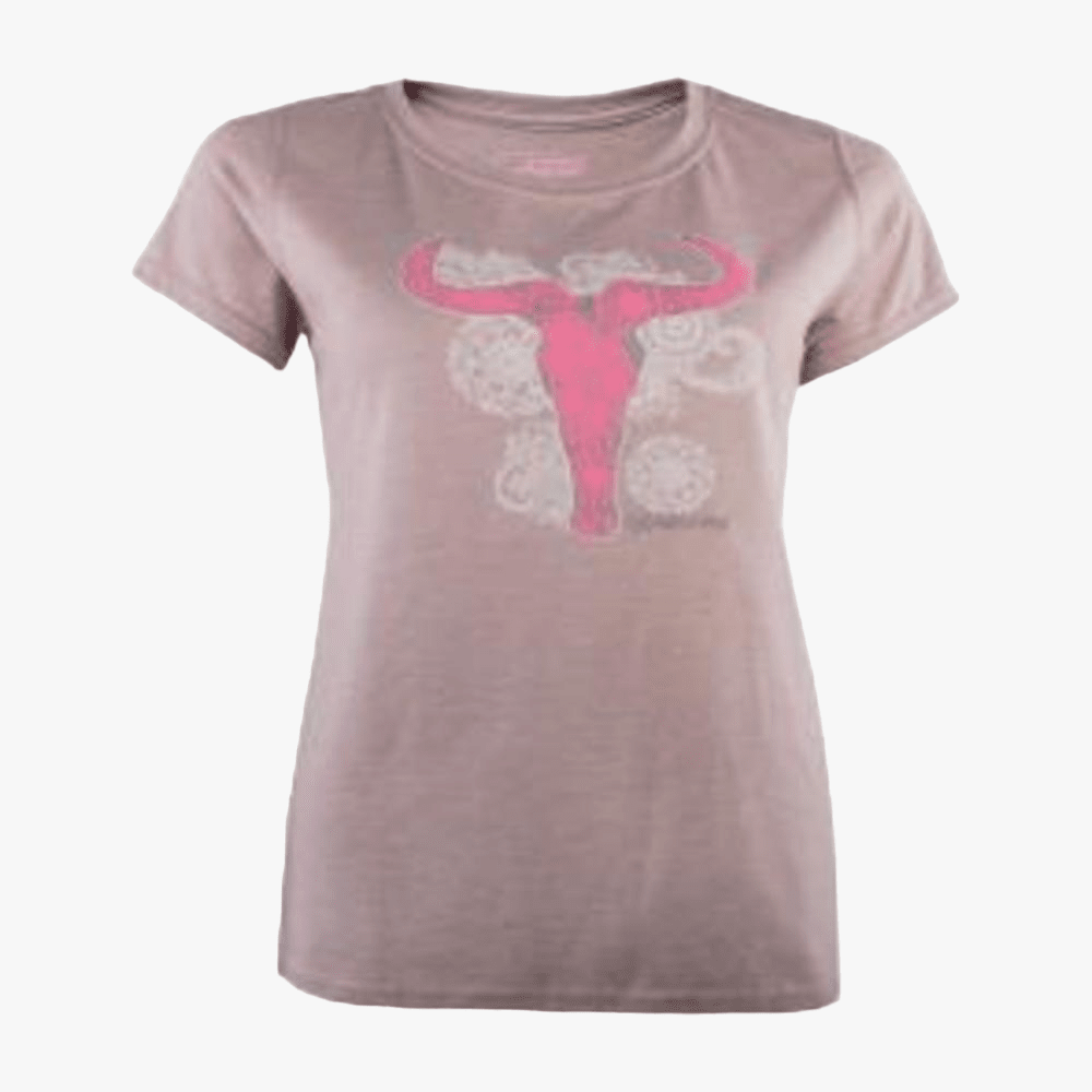 Wildebees Ladies Lace Skull Short Sleeve Tee Latte | Wildebees