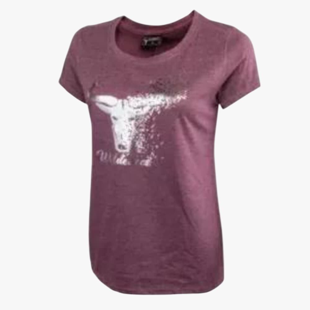 Wildebees Womens Sporty Mesh Short Sleeve Tee Lilac