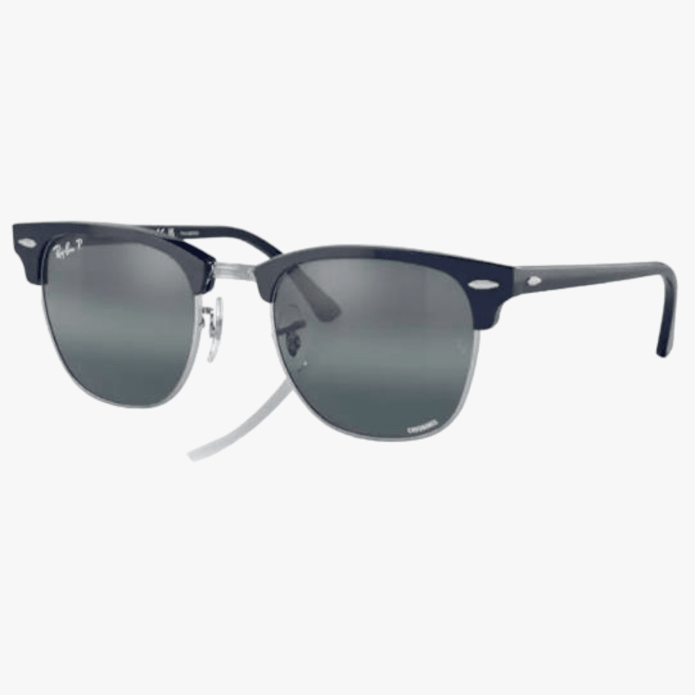 Rayban Club Master Blue On Silver Sunglass Silver/Blue Lens Rayban