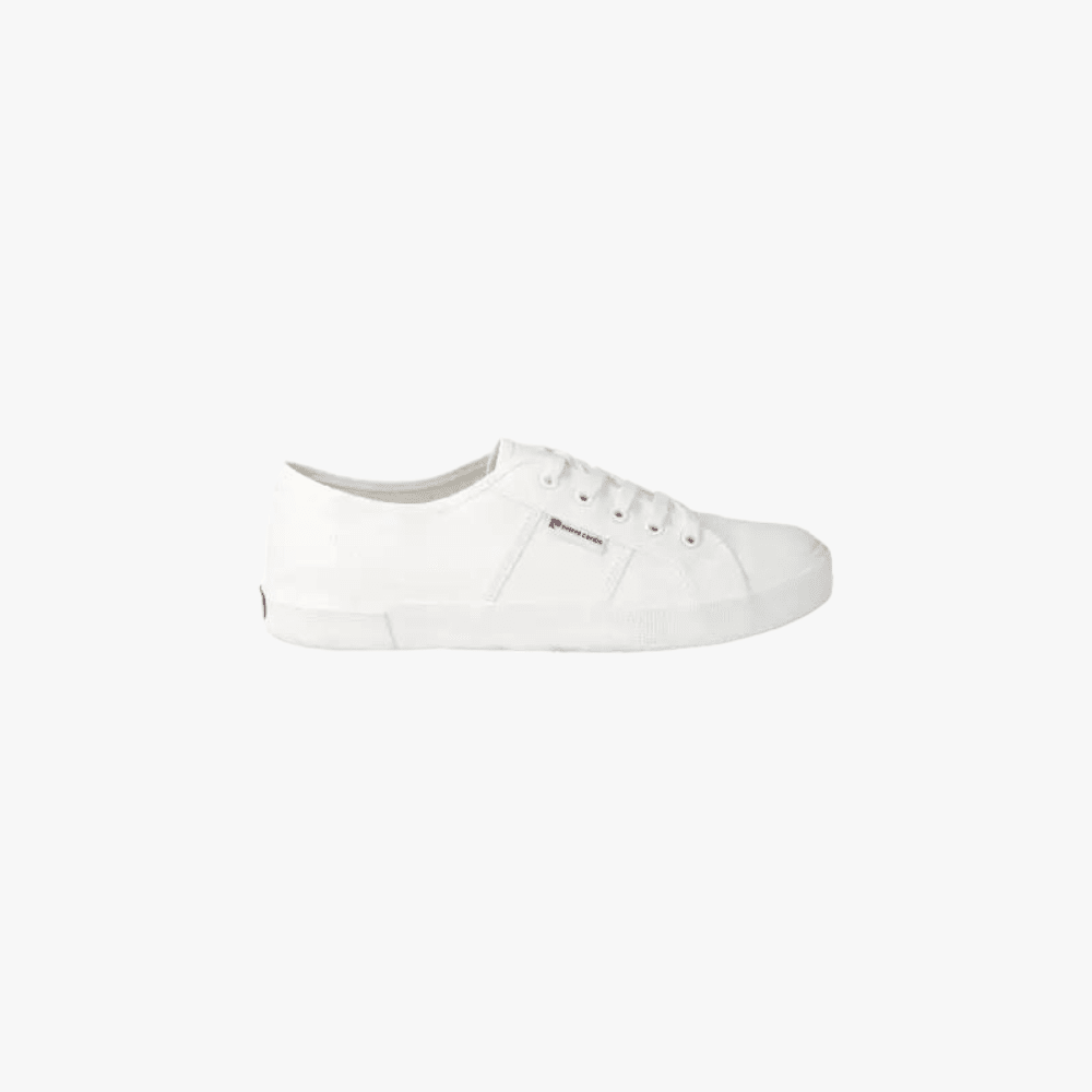 Pierre Cardin Mens Justin Pu Leather Sneaker White Mono | Pierre Cardin