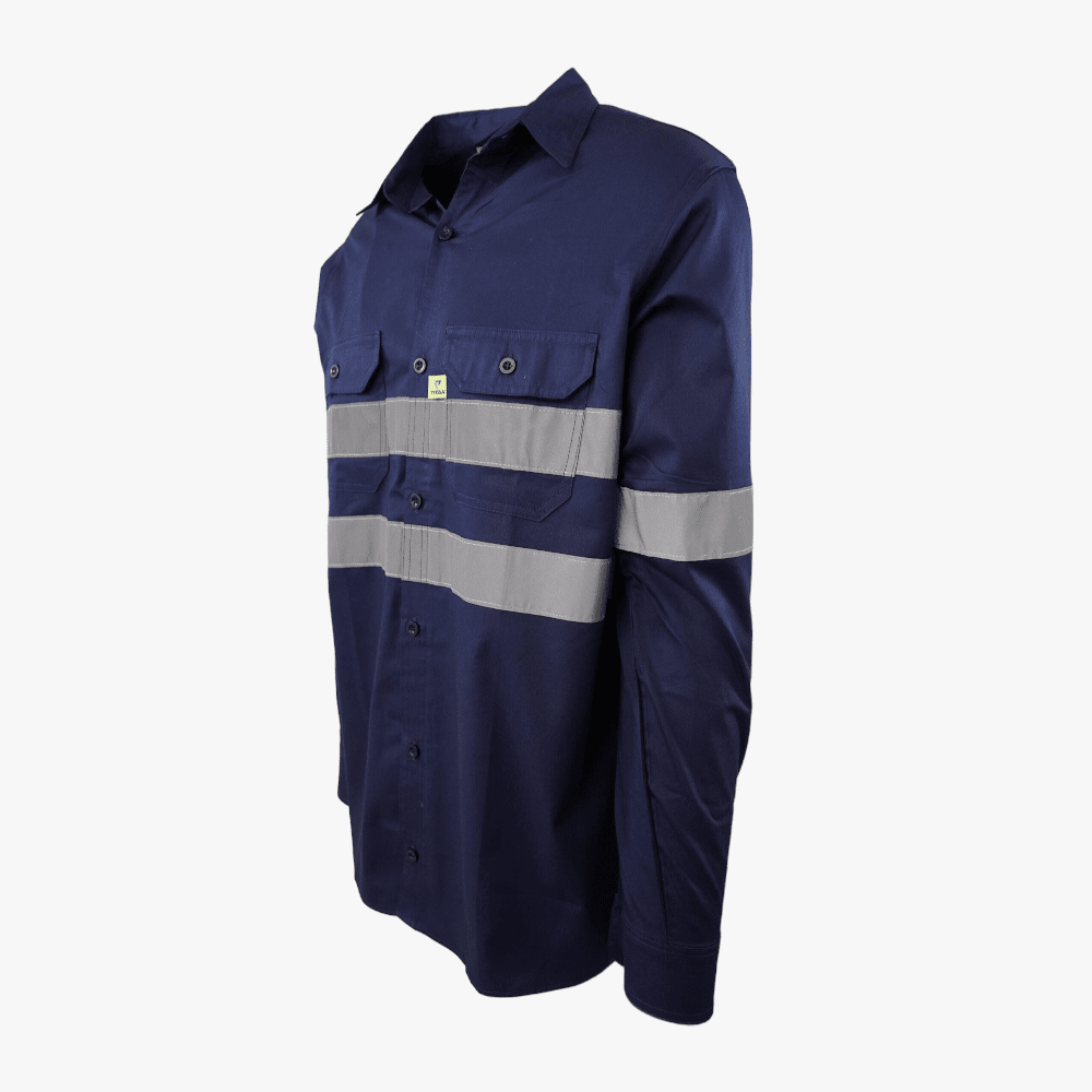 Pioneer Hi Viz Long Sleeve Shirt Navy | Pioneer