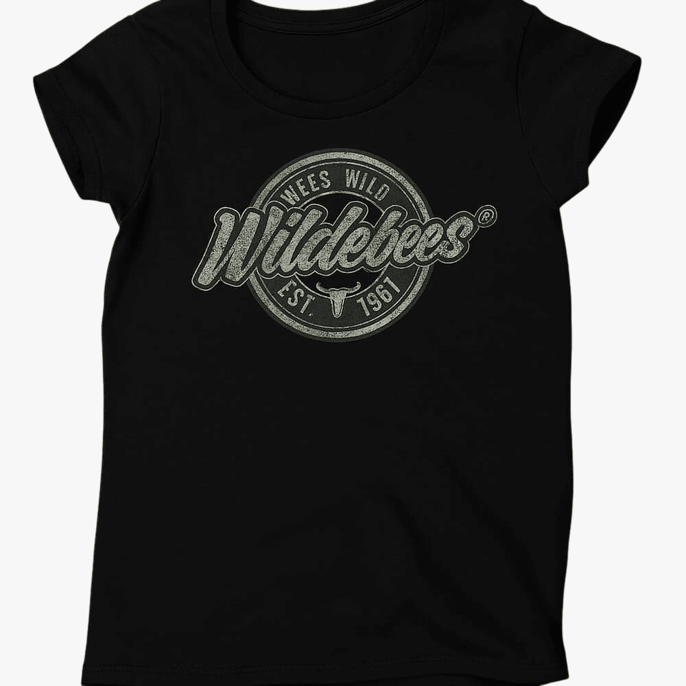 Wildebees Womens Circle Script Tee Black | Wildebees