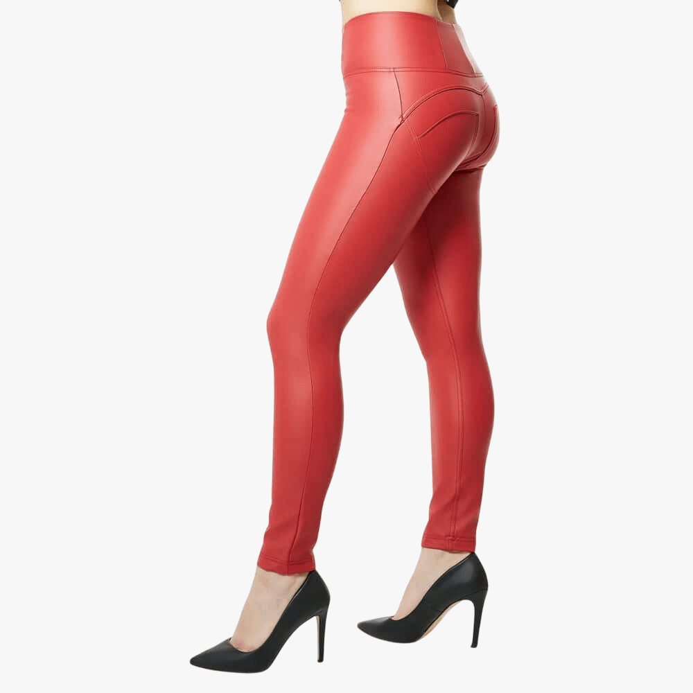 Freddy Womens Wr.Up Faux Leather High Waist Full Length Red Claret | Freddy