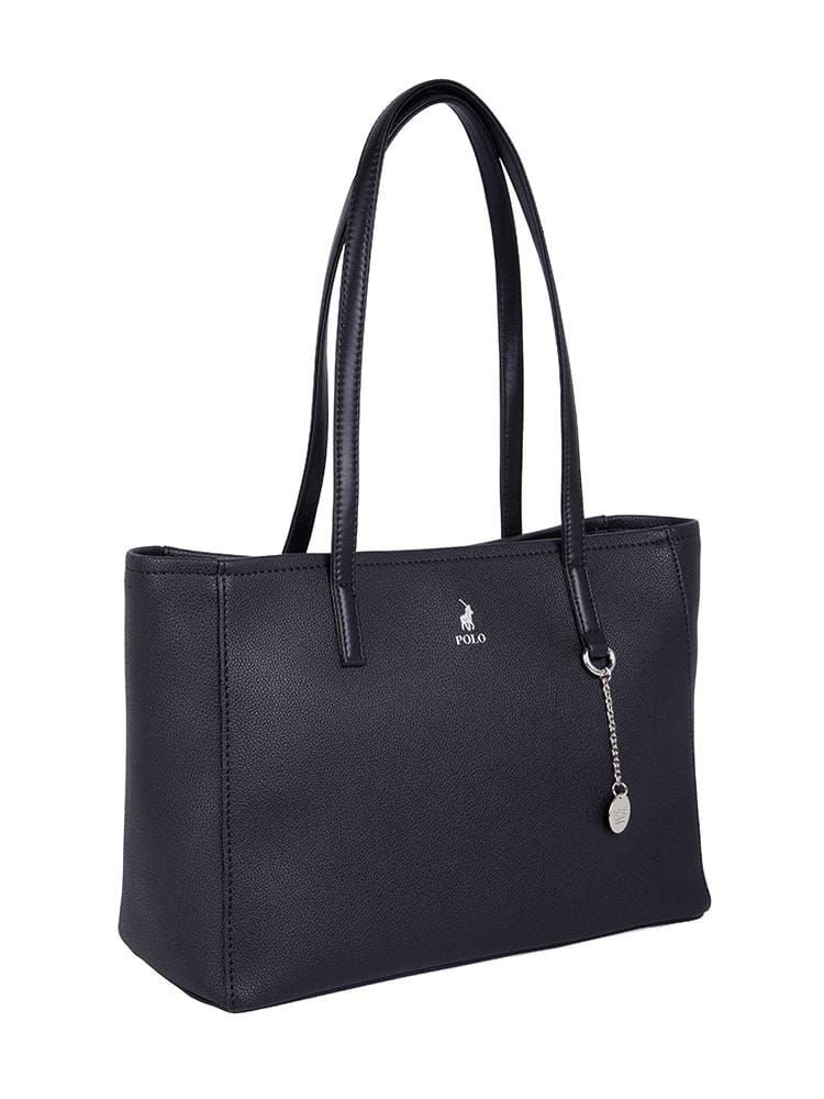 Polo Lyon Medium Market Tote Handbag Black | Polo