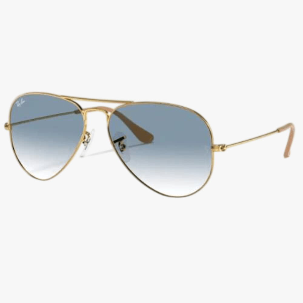 Rayban Aviator Large Metal Gold Sunglass Light Blue Lens | Rayban