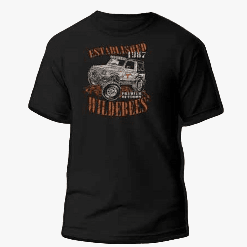 Wildebees Mens 4X4 Adventure Tp Short Sleeve Tee Black | Wildebees