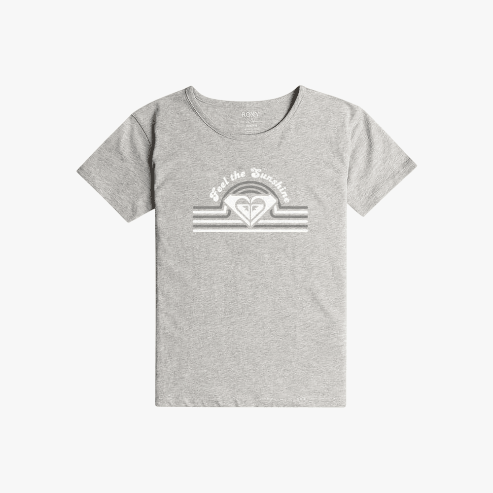 Roxy Girls Rainbow Life Short Sleeve Tee Grey Mel | Roxy