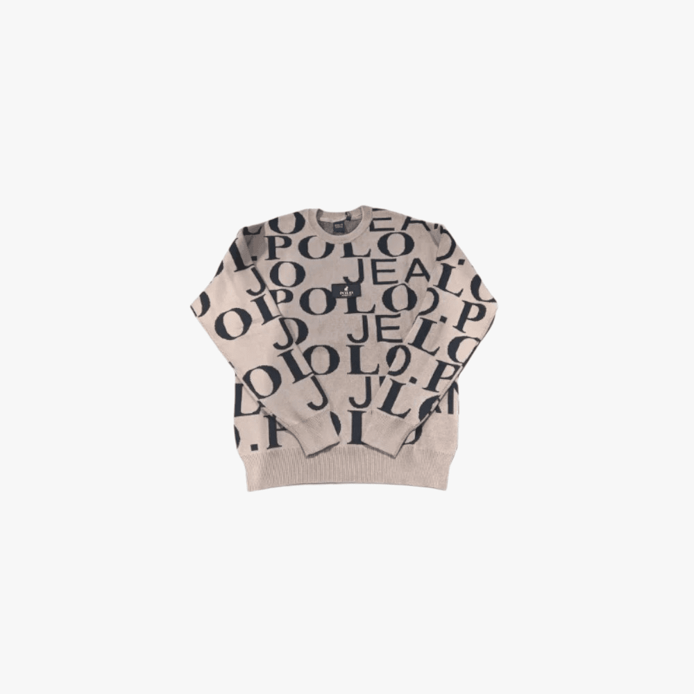 Polo Mens Monogram Knitwear Taupe | Polo