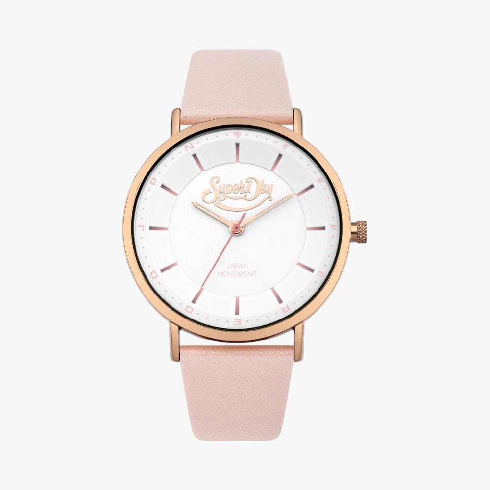 Superdry Oxford Pastel Pop Cream Leather Rose Plating Watch Superdry