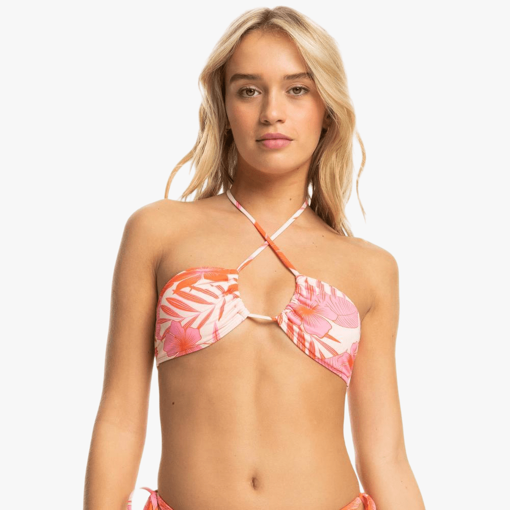 Roxy Womens Pt Beach Classics Fashion Tri Bikini Top Dogwood Hibiscus | Roxy