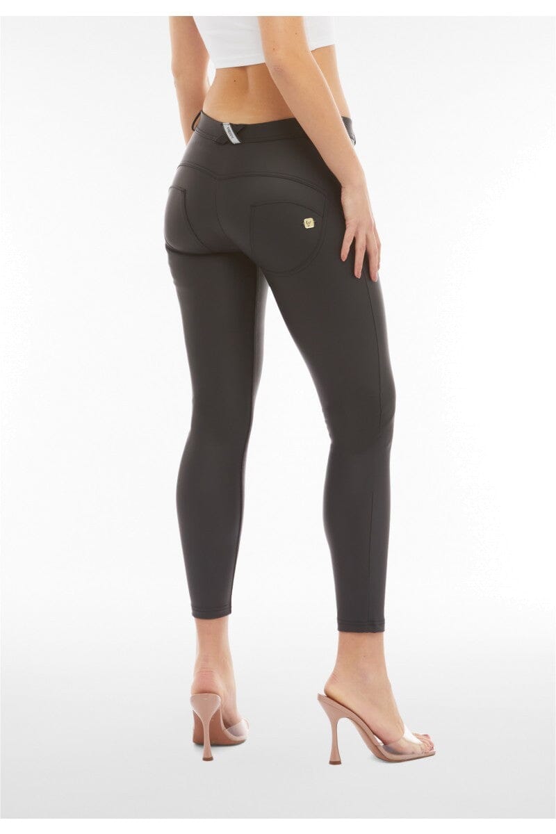 Freddy Wr.Up Skinny Push Up Faux Leather Trousers Regular Waist Black | Freddy