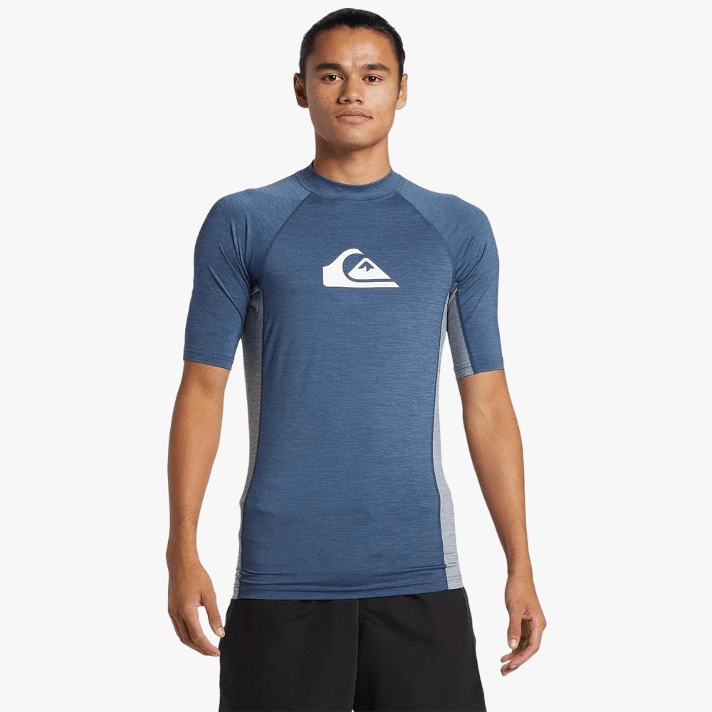 Quiksilver Mens Everyday Upf50 Comp Logo Rashvest Vintage Indigo Heather | Quiksilver