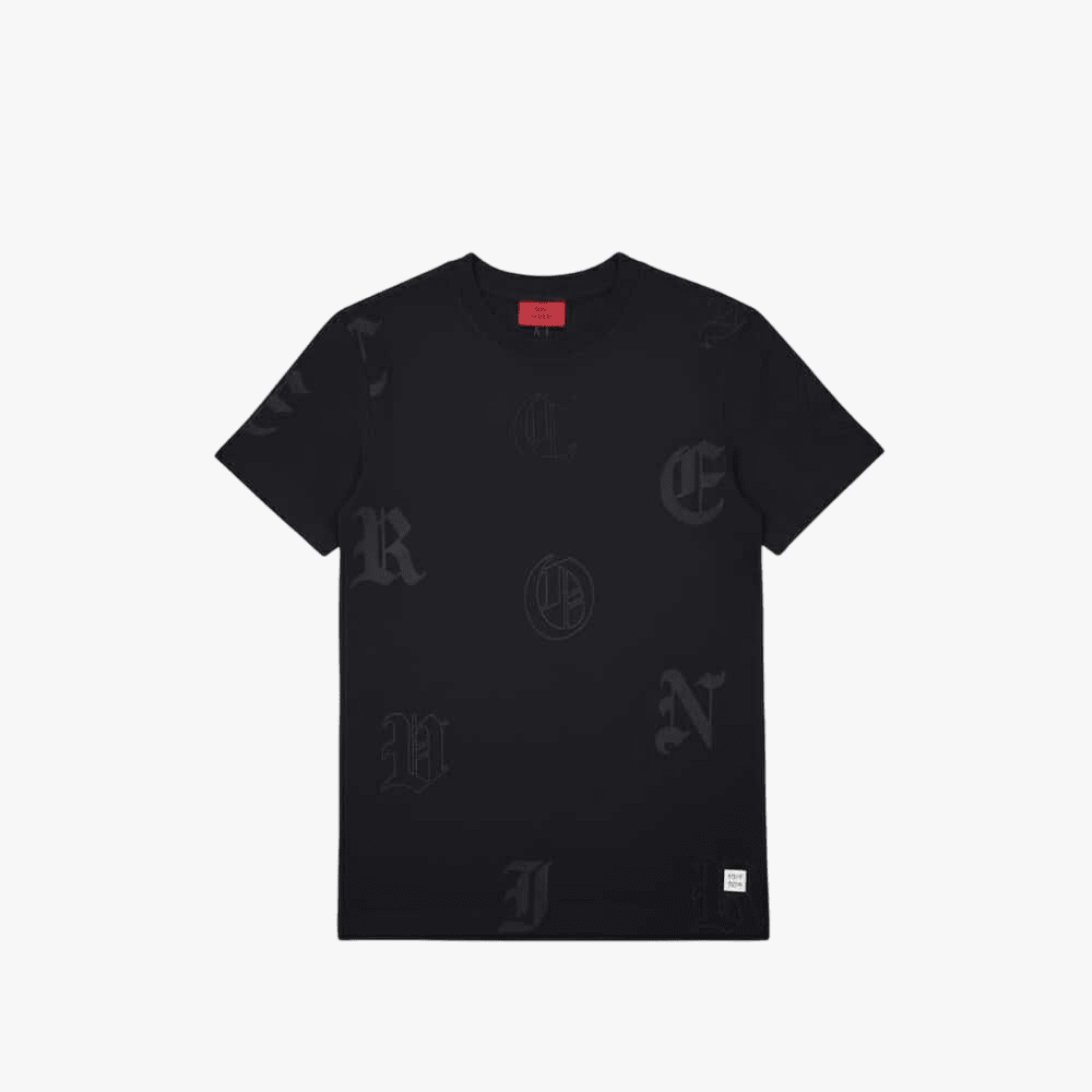 Enrico Coveri Mens Aop Short Sleeve Tee Black | Enrico Coveri