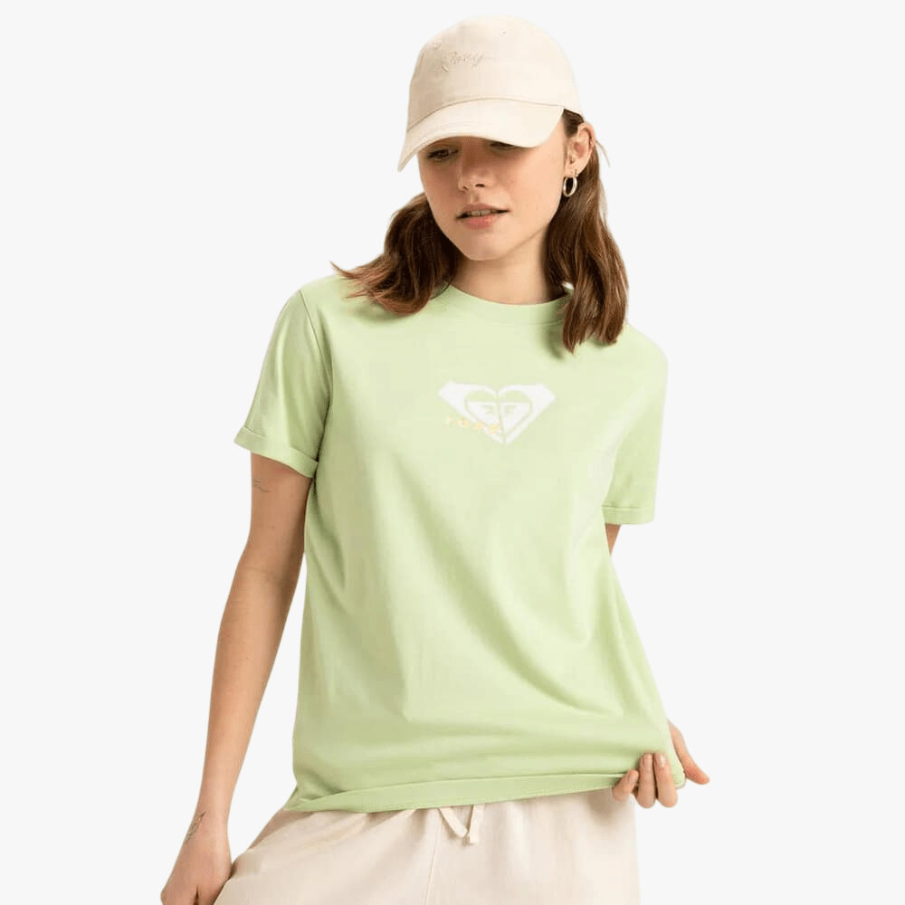 Roxy Womens Oceanregular Corpo Short Sleeve Tee Foam Green | Roxy