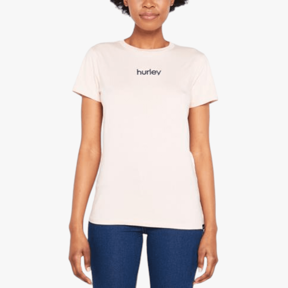 Hurley Ladies Staple Embroidered Short Sleeve Tee Pink Clay Hurley