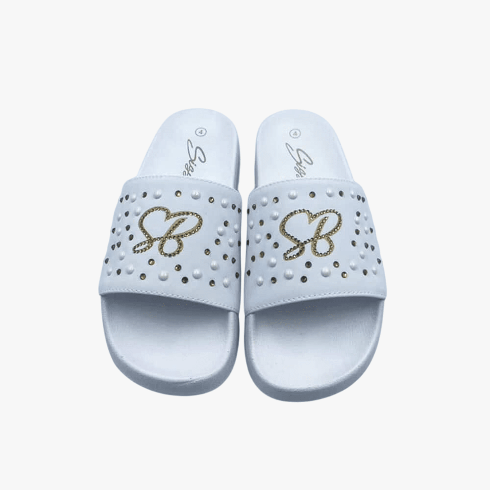 Sissy Boy Slide With Pearl Diamante White | Sissy Boy