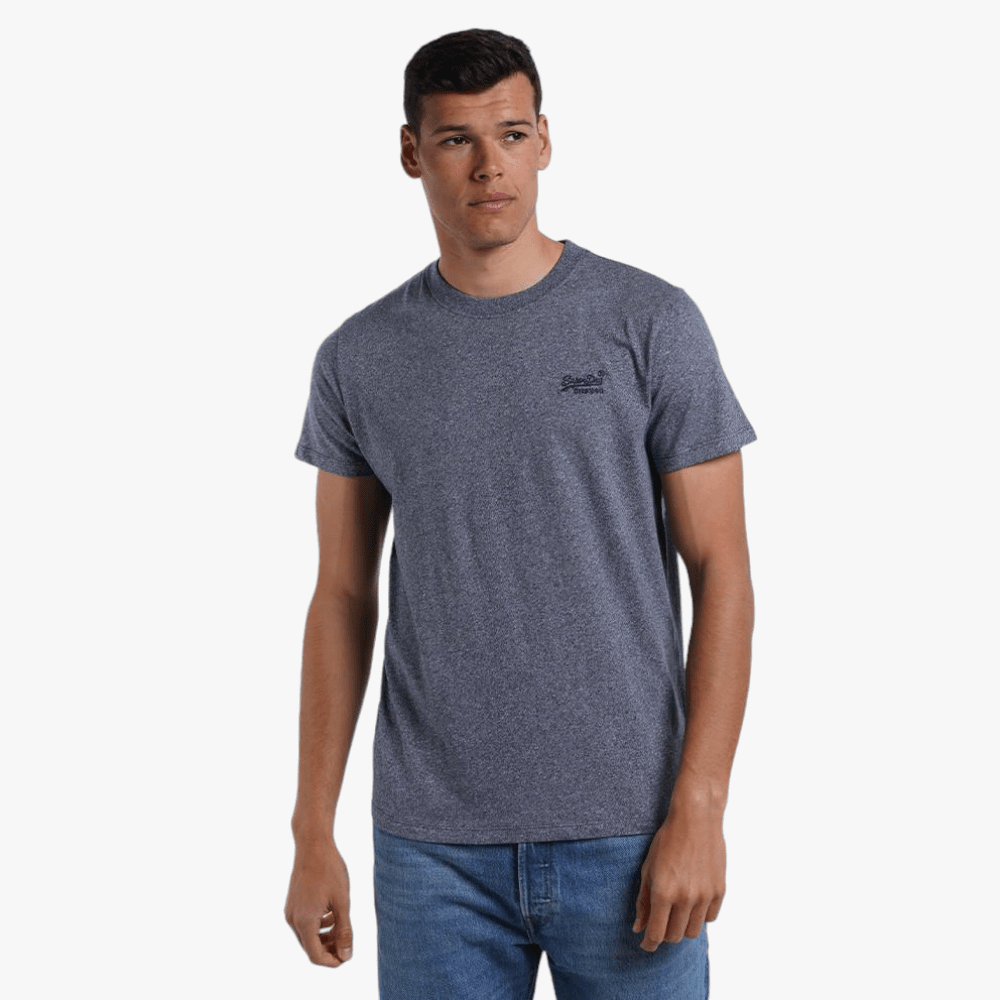 Superdry Mens Vintage Logo Emb Short Sleeve Tee Frosted Navy Grit Superdry