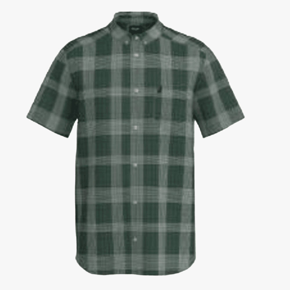 Polo Mens Large Check Short Sleeve Shirt Green | Polo