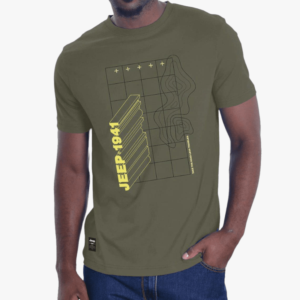 Jeep Mens Core Graphic Short Sleeve Tee Jungle Jeep