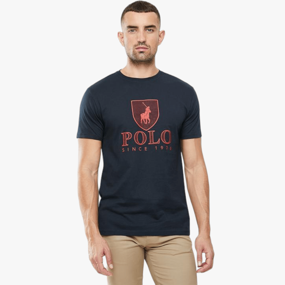 Polo Mens Cory Crest Crew Neck Short Sleeve Navy | Polo