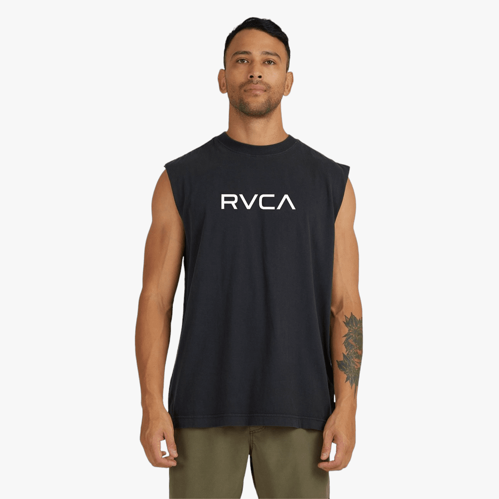 Rvca Mens Big Rvca Musle Tank Black | Rvca