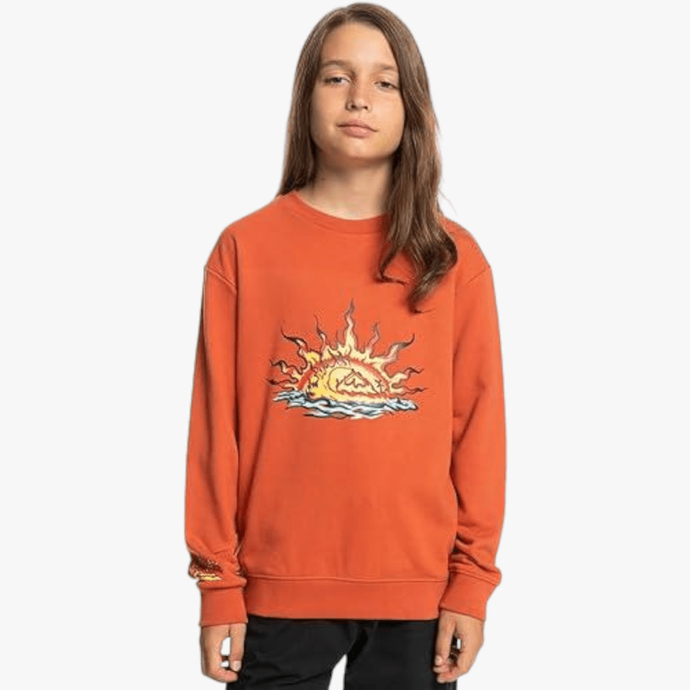 Quiksilver Boys Snackey Gardian Crew Sweater Mecca Orange Quiksilver