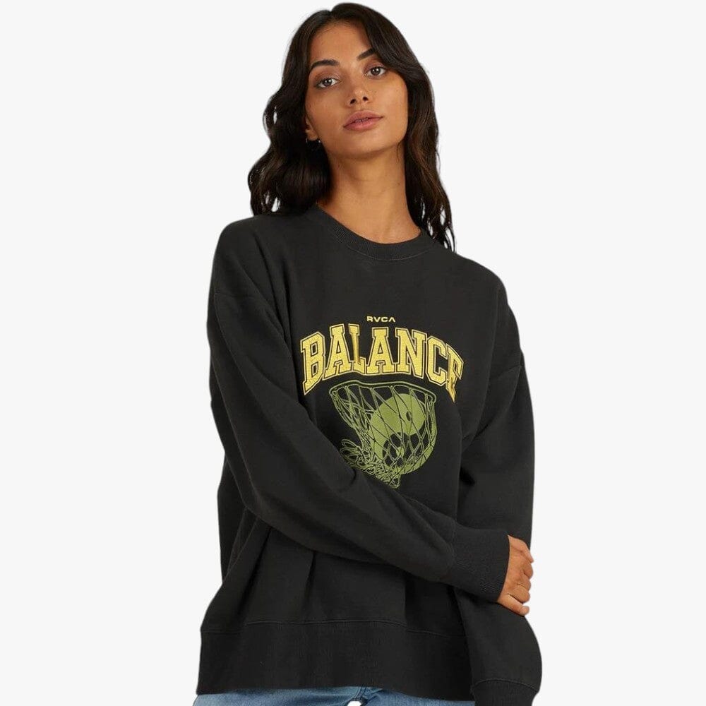 Rvca Womens Hoops Crew Sweater Pirate Black Rvca