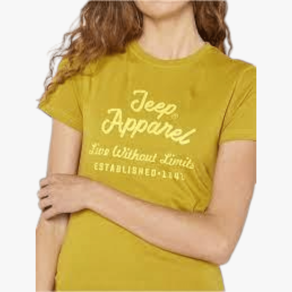 Jeep Womens Logo Flat Print Short Sleeve Tee Fresh Ginger Jeep