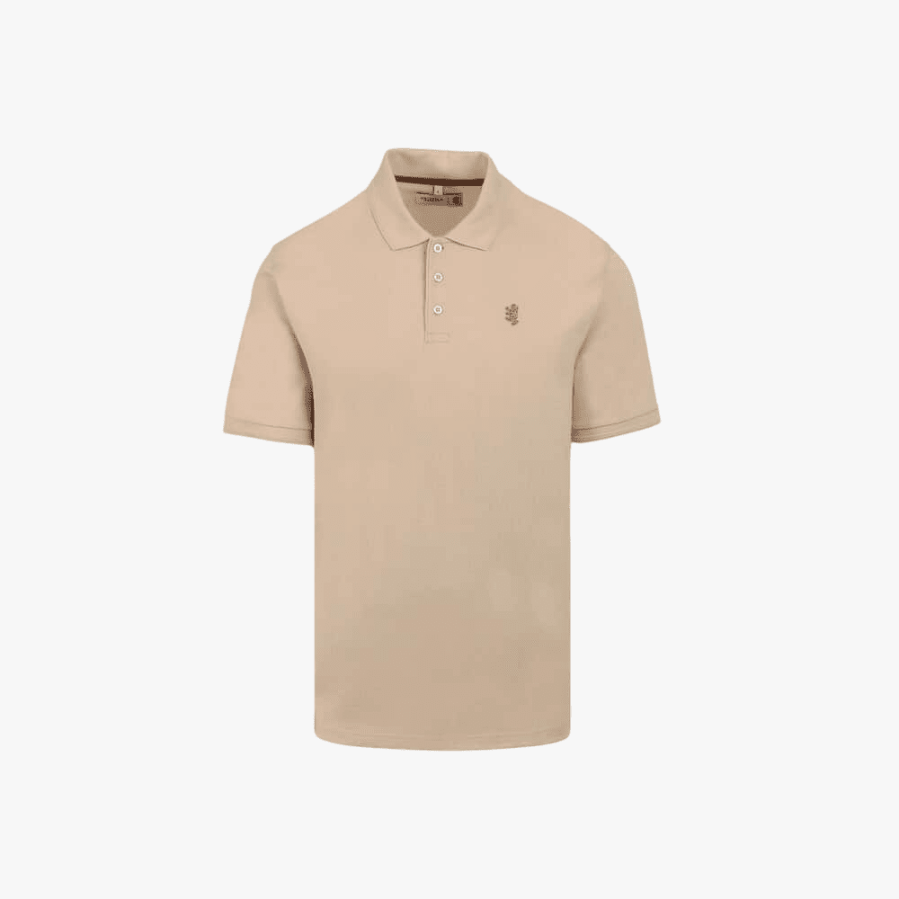 Pringle Mens Austyn Core Pima Pique Short Sleeve Golfer Stone | Pringle